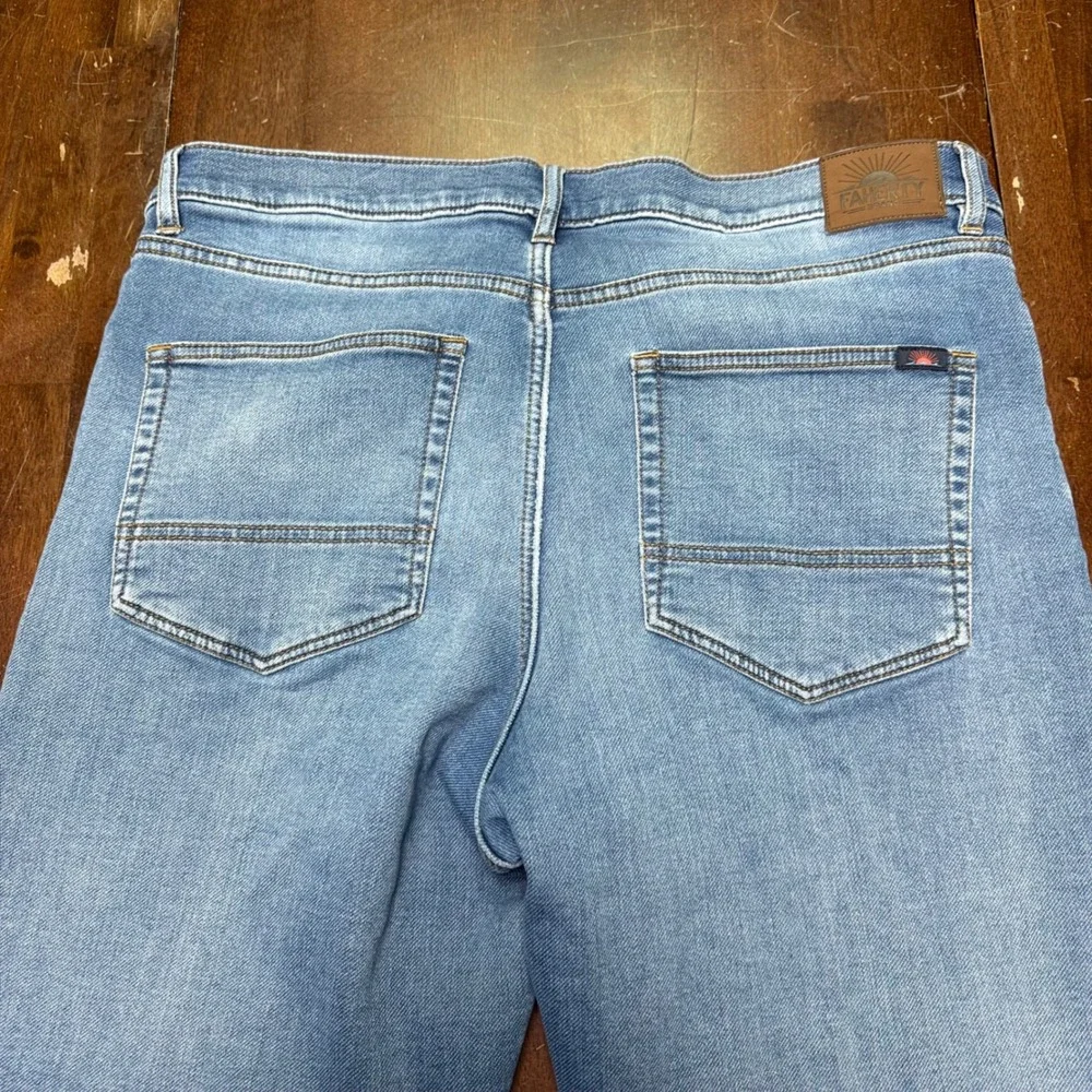 Faherty Jeans Mens 36X31 Blue Stretch Light Wash MBC0025-ETW
